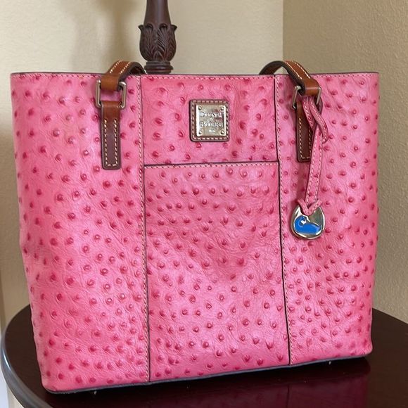 Dooney & Bourke Pink Ostrich Tote - Picture 3 of 7